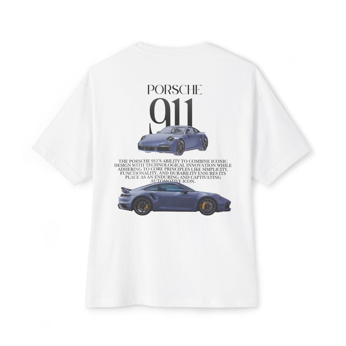 Porsche 911 turbo s unisex, boxy white tee oversized